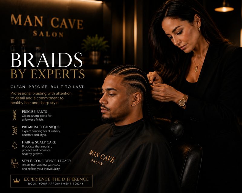 Cornrows & Braids at Man Cave Salon — Las Vegas & Henderson